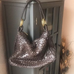 Chocolat blu woven leather bag